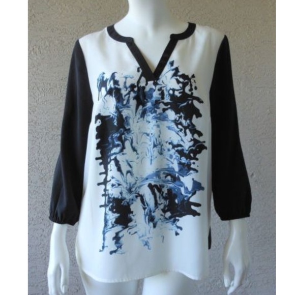 KENSIE Silky Print Top - Picture 1 of 6